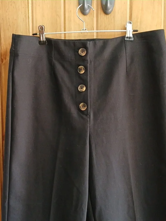 Ann Taylor Loft High Waist Button Fly Crop Pants - 10 - Picture 2 of 8